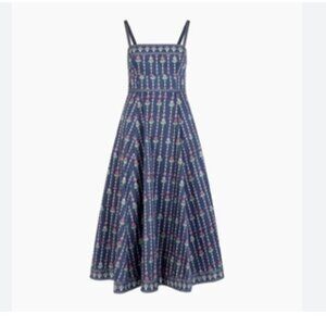 Hill House- The Margot Dress in Navy Trailing Fern